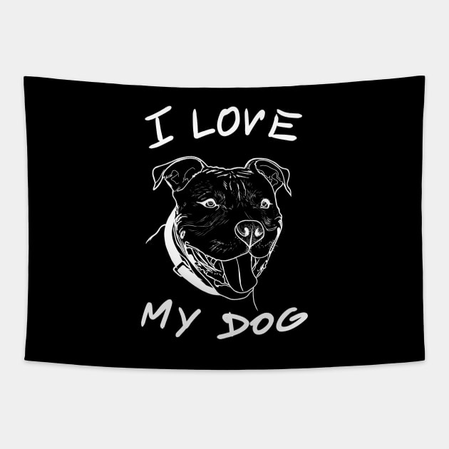 I love my dog Tapestry by Hot-Mess-Zone