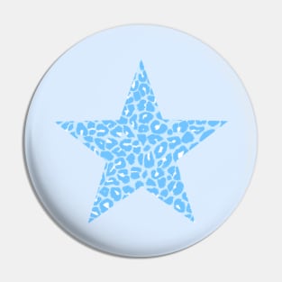 Baby Blue, Leopard Cheetah Print Spots Pin