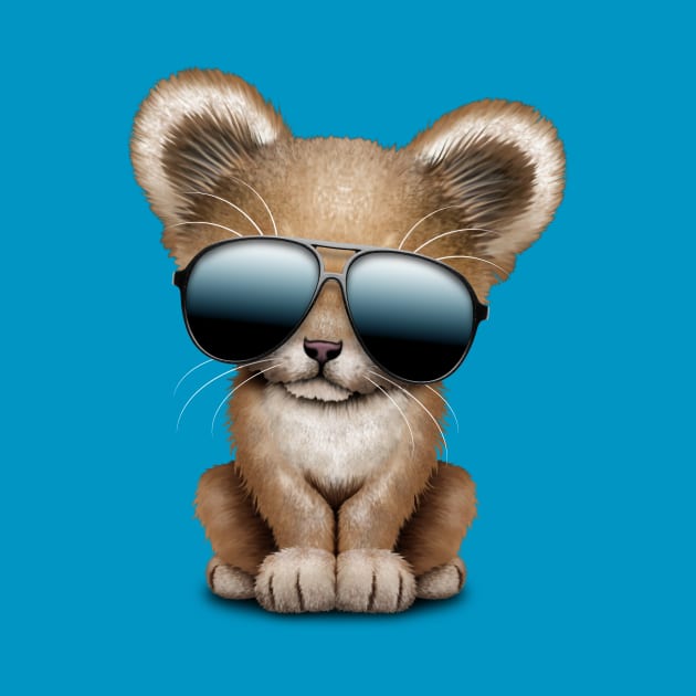 Cute Baby Lion Wearing Sunglasses by jeffbartels