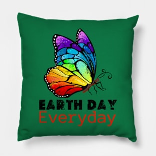 happy Earth day Everyday 2024  gift april 22 Rainbow Pillow