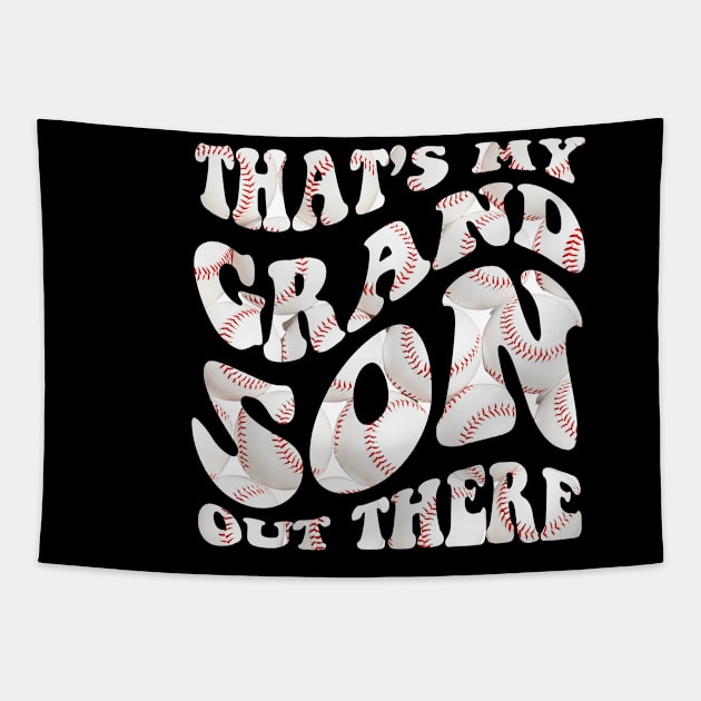 Women's Baseball Grandma That's My Grandsons Out There Tapestry by Emouran