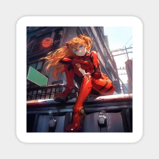 asuka in town Magnet