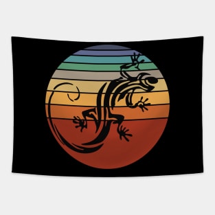 Retro 80s Tropical Sun Vaporwave Summer Cute Lizard Tapestry