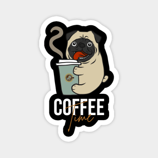 Pug Dog - Coffee Time Magnet