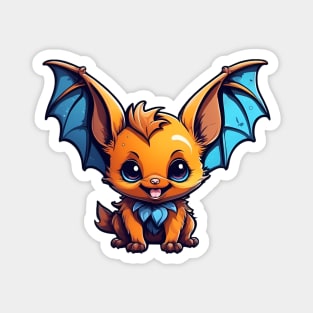 Adorable little bat with big blue wings Magnet