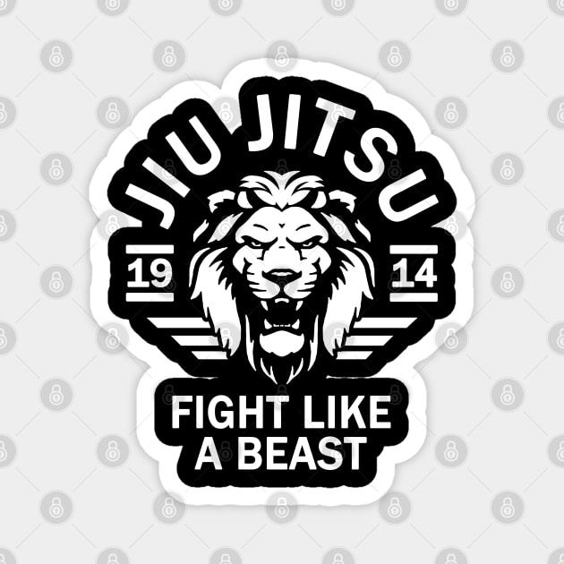 Brazilian Jiu Jitsu, BJJ, MMA Magnet by ShirtFace