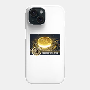 Golden bitcoin blockchain technology Phone Case