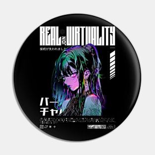 Virtual Reality Cyberpunk Anime Girl Pin