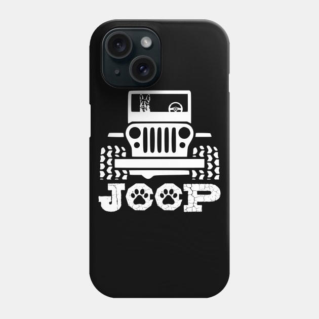 German Shepherd T-Shirt, Riding On Jeep Dog Lover Gift Men Women Phone Case by Printofi.com