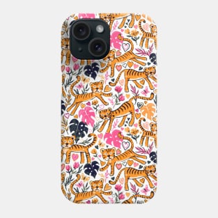 Happy Valentines Tigers in Pink Phone Case