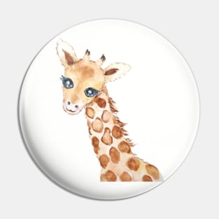 cute baby giraffe watercolor Pin