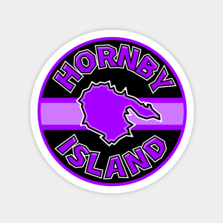 Hornby Island, BC Round Text in Bright Purple - Violet - Hornby Island Magnet