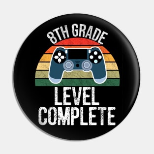8th Grade Level Complete Gamer Graduation Pin