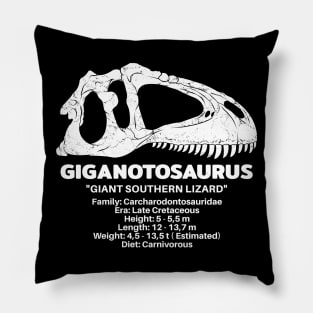 Giganotosaurus Fact Sheet Pillow