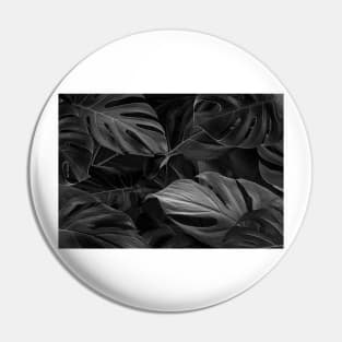 Black Monstera Leaf Pattern Pin