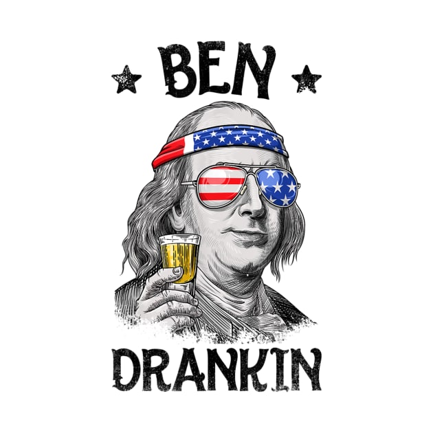 Ben Drankin 4th Of July T Shirt Benjamin Franklin Men Gifts by Tisine