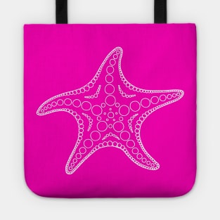 Starfish (white/pink) Tote