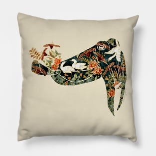 Floral Porcelain Cuttlefish Watercolor Pillow