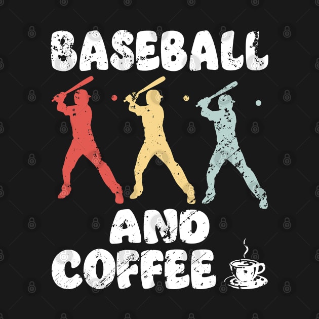 Baseball and Coffee Lover Vintage by sports_hobbies_apparel