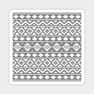 Aztec Essence Pattern White on Gray Magnet