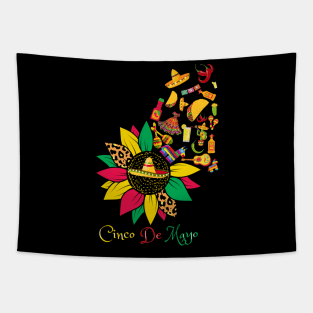 Cinco De Mayo Sunflower Happy Cinco De Mayo Mexican Fiesta Party Tapestry