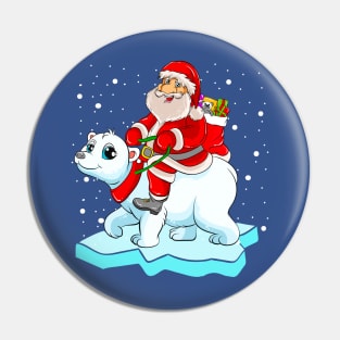 Santa Riding Panda Bear Merry Christmas Xmas Pin