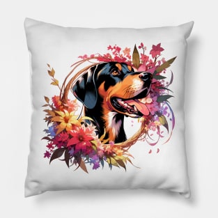 Black and Tan Coonhound Joyful Mothers Day Dog Mom Gift Pillow