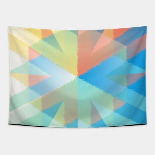 Geometric Swirl of  Colorful Triangles Tapestry