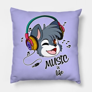 Wolf - Music is life Pillow
