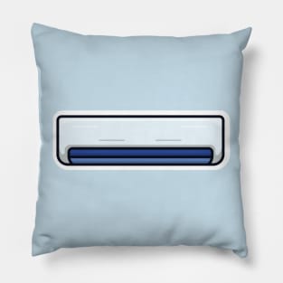 Air Conditioner Handing On Wall Sticker vector illustration. Technology object icon concept. Blue air condition electrical system device sticker design. Interior electric equipment icon logo. Pillow