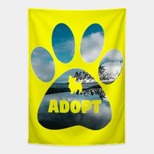 Dog Dramabite Double Exposure Dog Paws Tapestry