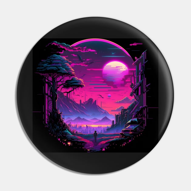 Retrofuturistic synthwave cyberpunk explorer Pin by SJG-digital