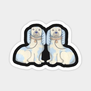 Spaniel dogs, twins, Staffordshire Pottery Style Magnet