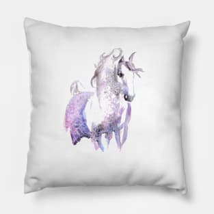 Dappled Arabian Horse in Amethyst Pillow