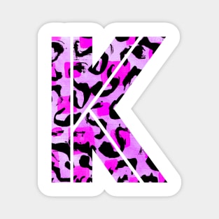 Abstract Letter K Watercolour Leopard Print Alphabet Magnet