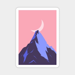 Dreamy mountaintop illustration Magnet