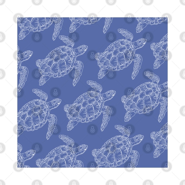 turtle aloha print pattern hawaii light blue and white by maplunk