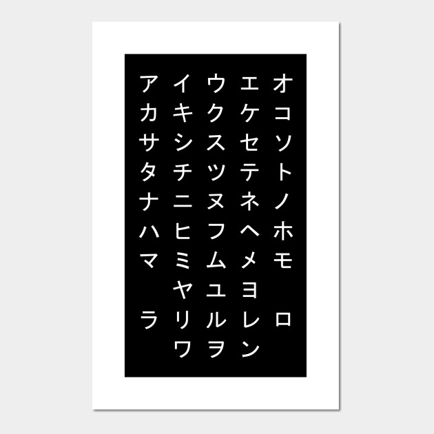 All Japanese Katakana Letters Katakana Poster Und Kunst Teepublic De