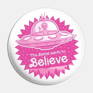 Pink Alien Wants to Believe Pin