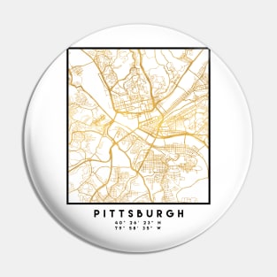 PITTSBURGH PENNSYLVANIA CITY STREET MAP ART Pin