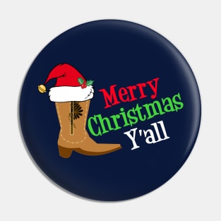 Merry Christmas Yall Cowboy Pin