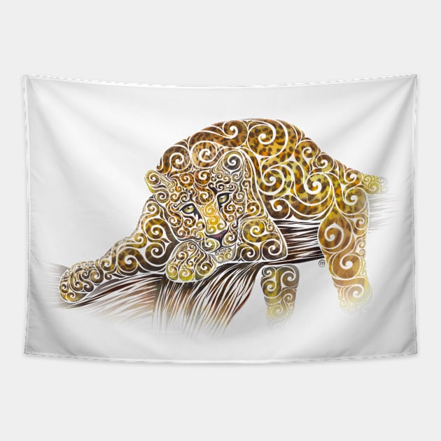 Swirly Leopard Tapestry by VectorInk