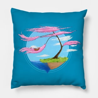 Stylized spherical cherry blossom/sakura tree art Pillow