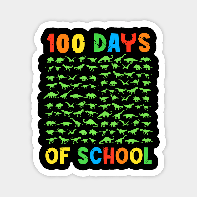 100th DAY OF SCHOOL Teacher Kids 100 Days Dinosaurs Magnet by TranquilTea Haven