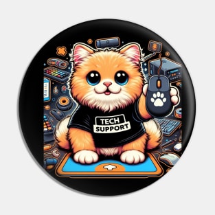 Cute Cat Tech Support Pin