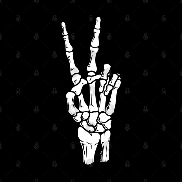 Skeleton Hand - Peace by Ferrous Frog