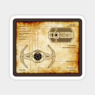 Imperial Commander Fighter Parchment Blueprint Magnet