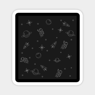 Space Pattern with black background Magnet