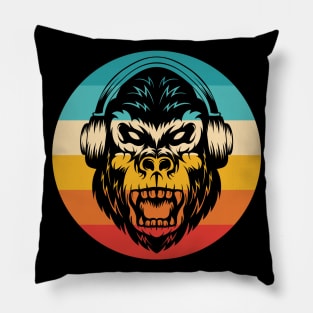 Monkey Music Retro Pillow