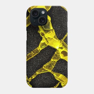 With pattern yellow & black, broken glass pattern, abstract Phone Case